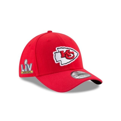 Red Kansas City Chiefs Hat - New Era NFL Super Bowl LV Side Patch 39THIRTY Stretch Fit Caps USA7869410